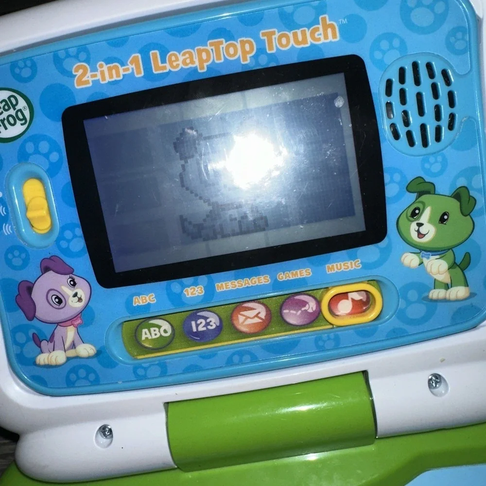 Leap Frog 2 in 1 LeapTop Touch Blue Green Learning Toy‎ - Preowned WORKS